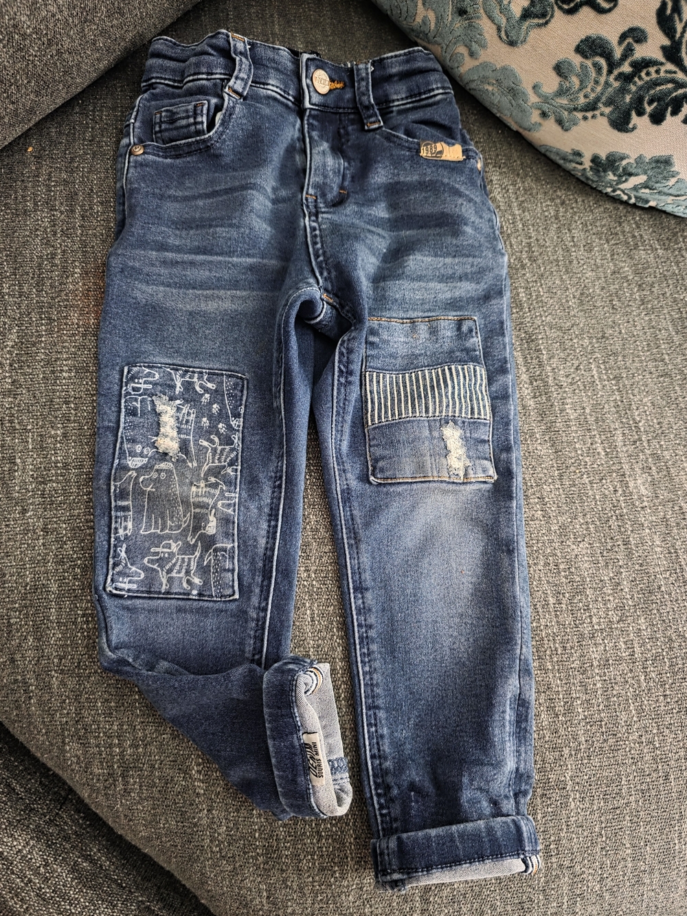 Jeans Garcon Blue Patch-Detail Slim Jeans